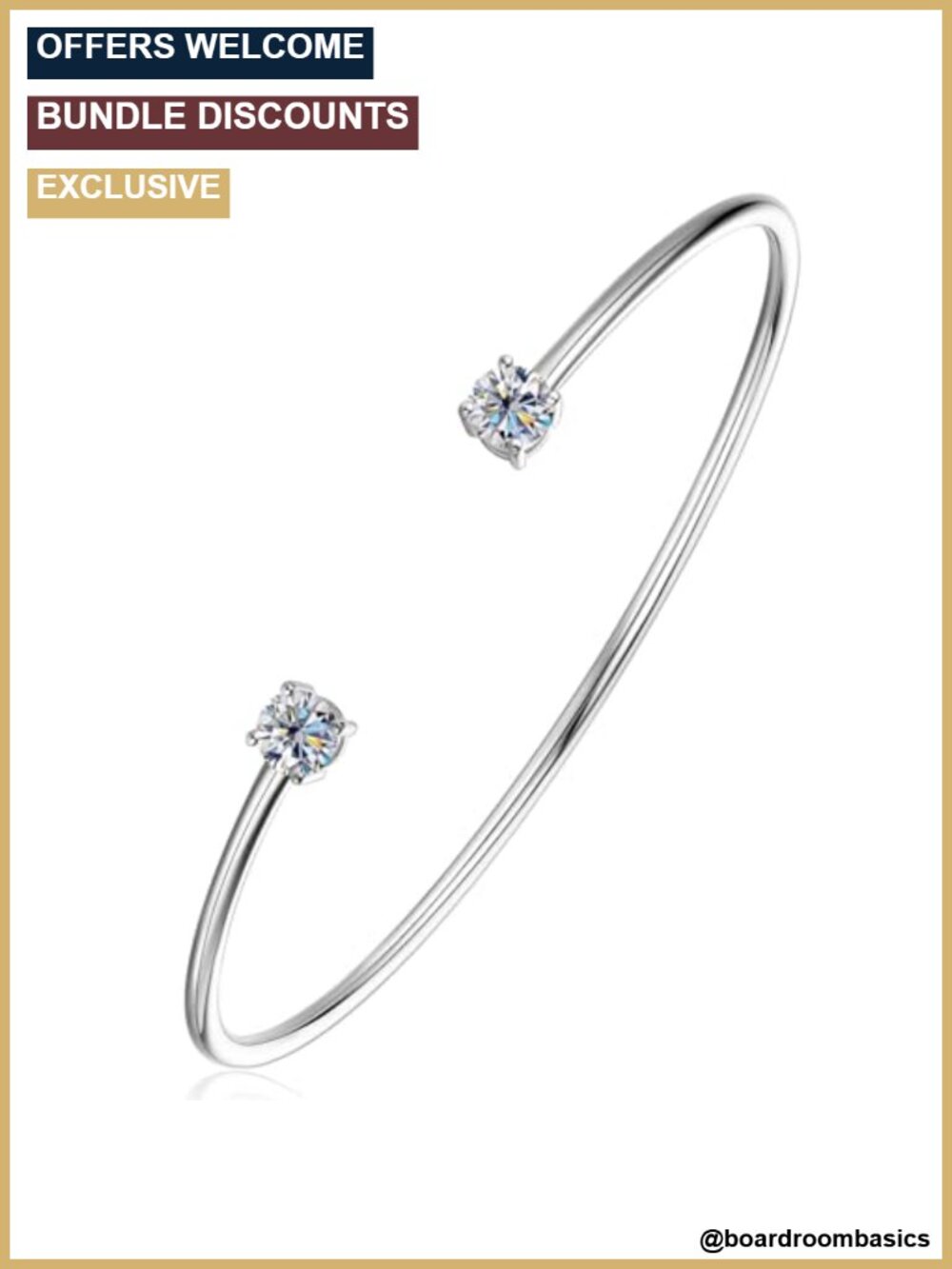 Moissanite Cuff Bracelet 925 Sterling Silver Bangle Women